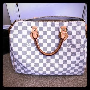 Authentic Louis Vuitton Speedy 30 Damier Azur
